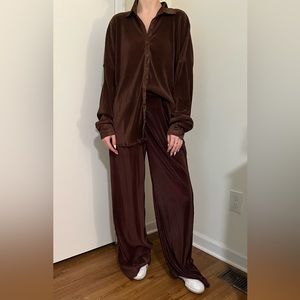 nasty gal plisse set